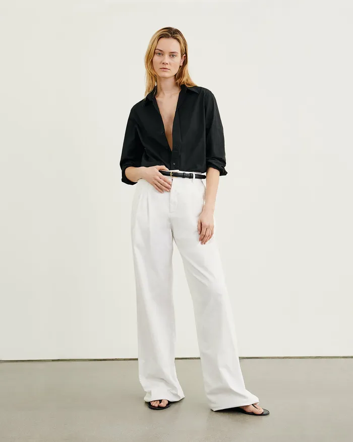 Women Nili Lotan RAPHAEL SHIRT Black Tops