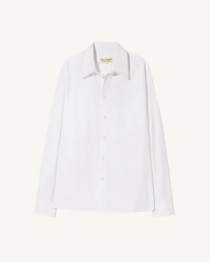 Women Nili Lotan RAPHAEL SHIRT Black Tops