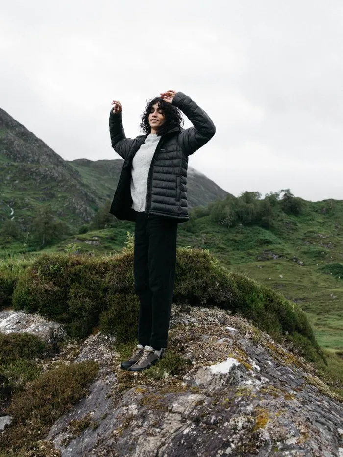 Women Nimbus Hooded Jacket Black Finisterre Jackets Coats and Gilets