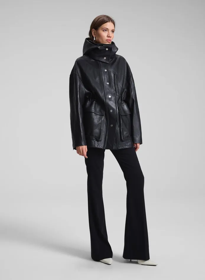 Women Nolan Leather Coat Black ALC Jackets and Coats