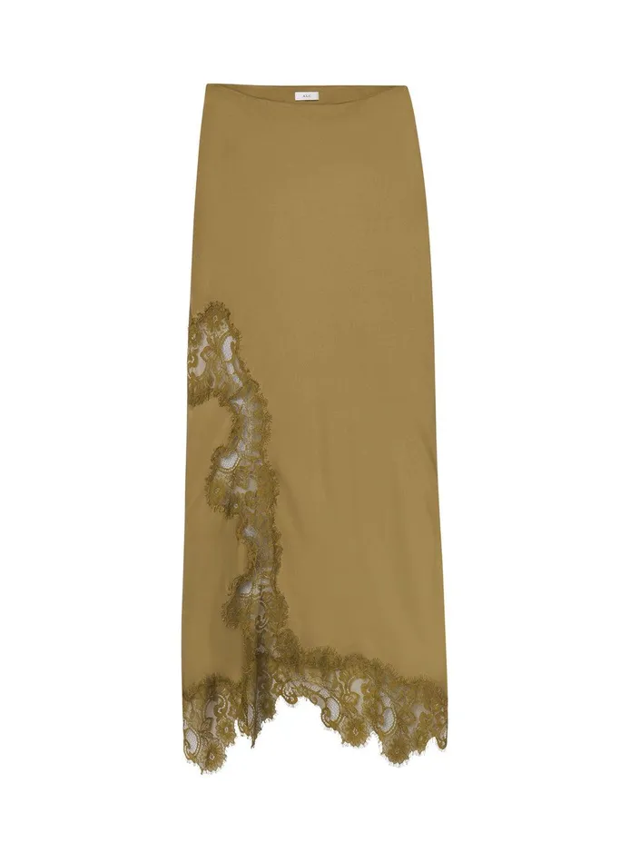 Women Olivia Satin And Lace Midi Skirt Pyrite ALC Bottoms