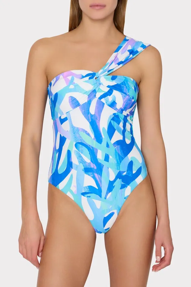 Women One Piece Swimsuits Milly Betsy Italian Under The Sea Bandeau One Piece Blue Multi Women One Piece Swimsuits Milly Betsy Italian Under The Sea Bandeau One Piece Blue Multi