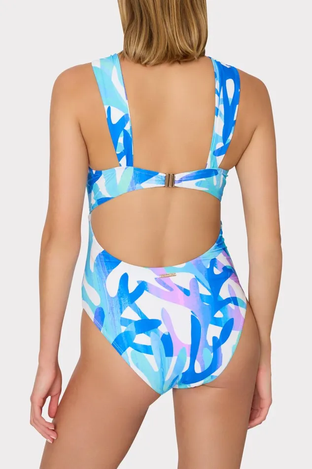 Women One Piece Swimsuits Milly Betsy Italian Under The Sea Bandeau One Piece Blue Multi Women One Piece Swimsuits Milly Betsy Italian Under The Sea Bandeau One Piece Blue Multi