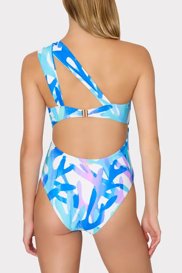 Women One Piece Swimsuits Milly Betsy Italian Under The Sea Bandeau One Piece Blue Multi Women One Piece Swimsuits Milly Betsy Italian Under The Sea Bandeau One Piece Blue Multi