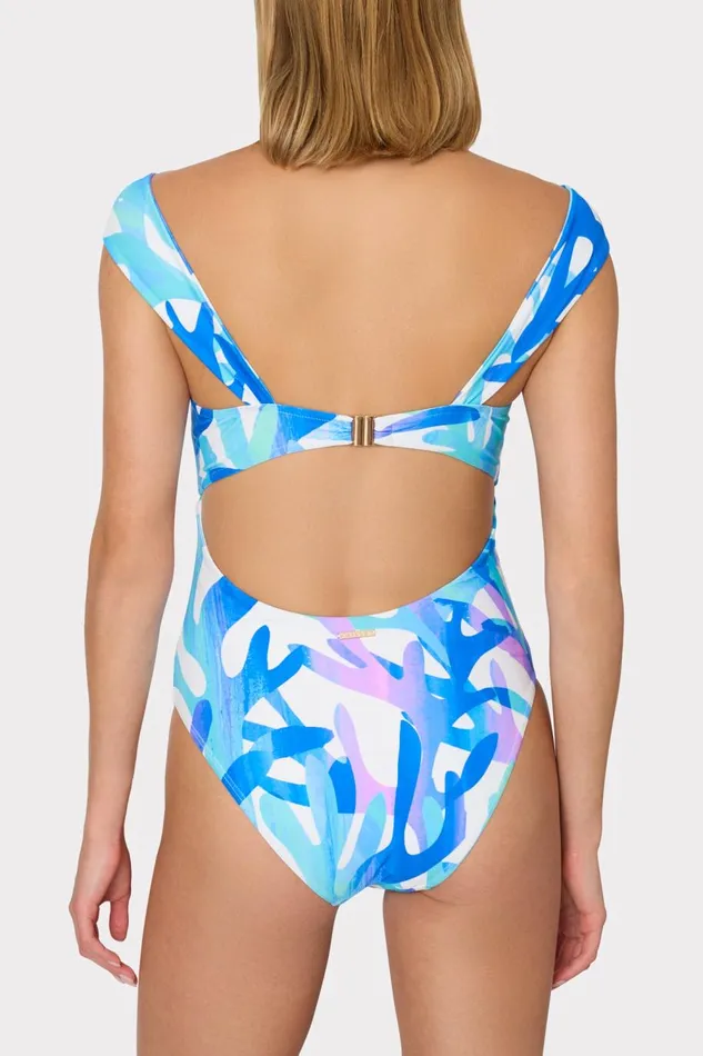 Women One Piece Swimsuits Milly Betsy Italian Under The Sea Bandeau One Piece Blue Multi Women One Piece Swimsuits Milly Betsy Italian Under The Sea Bandeau One Piece Blue Multi