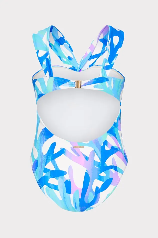 Women One Piece Swimsuits Milly Betsy Italian Under The Sea Bandeau One Piece Blue Multi Women One Piece Swimsuits Milly Betsy Italian Under The Sea Bandeau One Piece Blue Multi