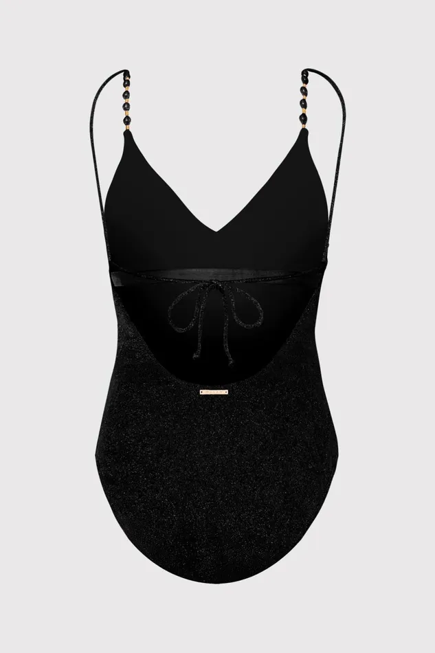 Women One Piece Swimsuits Milly Cannes Beaded Strap One Piece Blackgold Women One Piece Swimsuits Milly Cannes Beaded Strap One Piece Blackgold