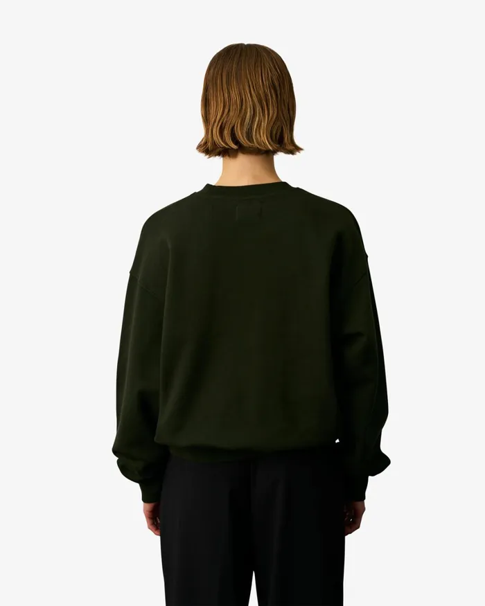 Women Organic Oversized Crew Pine Green Colorful Standard Crewneck Sweatshirts