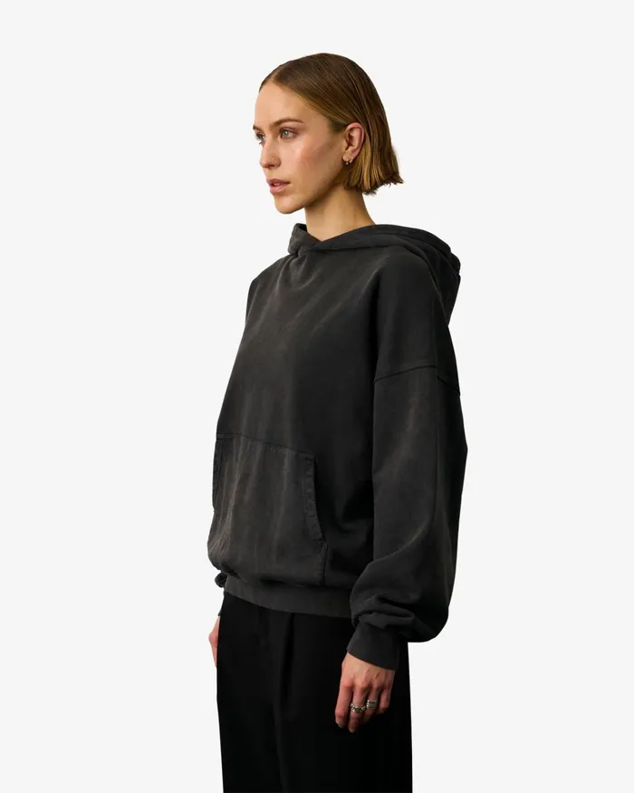 Women Organic Oversized Hood Faded Black Colorful Standard Hoodies