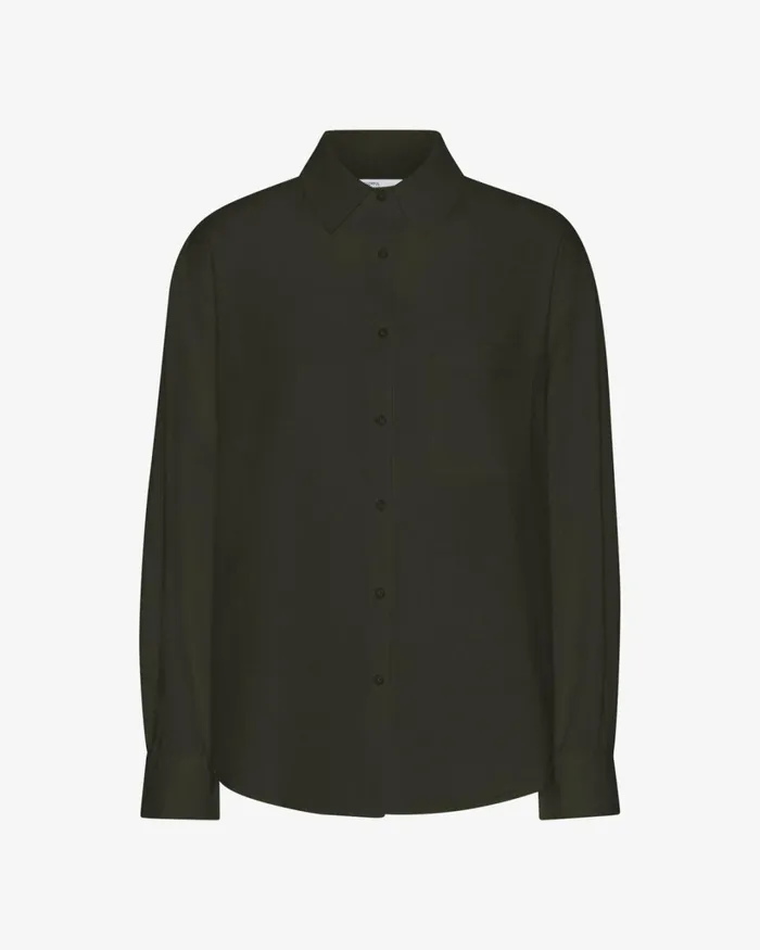 Women Organic Oversized Shirt Hunter Green Colorful Standard Shirts