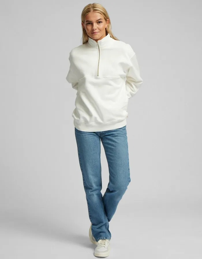 Women Organic Quarter Zip Optical White Colorful Standard Quarter Zips