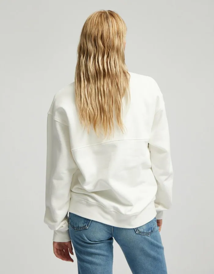 Women Organic Quarter Zip Optical White Colorful Standard Quarter Zips