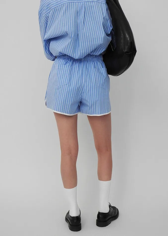 Women Orla Boxer Shorts 8211 BlueWhite Stripe The Frankie Shop Bottoms