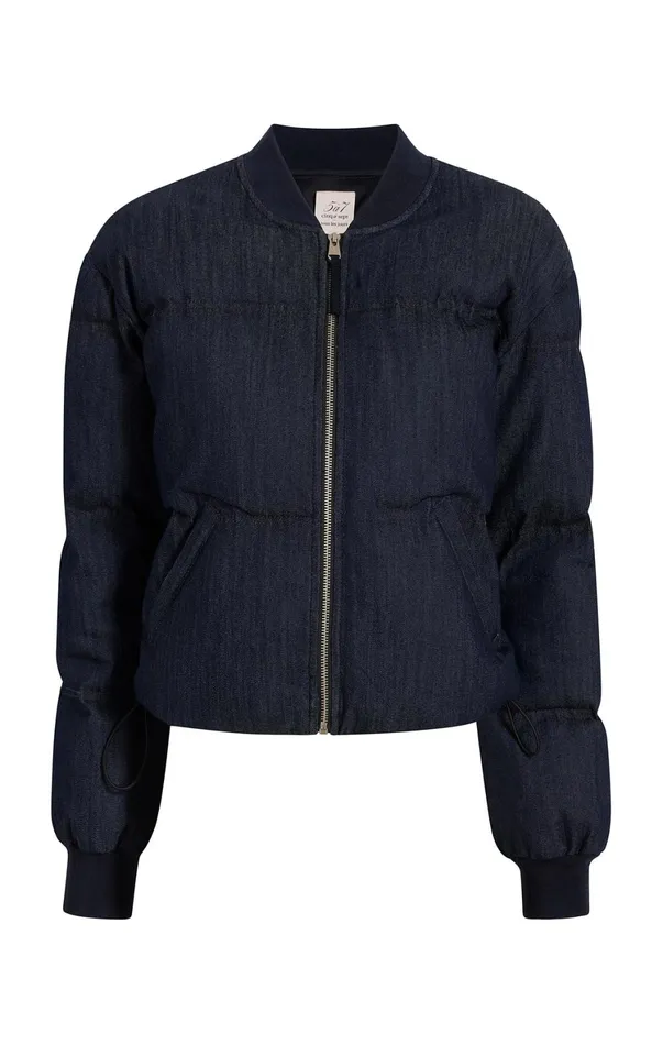 Women Outerwear Cinq Sept Denim Maris Puffer Indigo