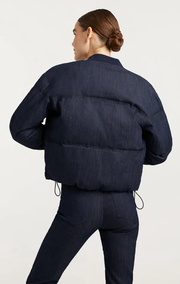 Women Outerwear Cinq Sept Denim Maris Puffer Indigo