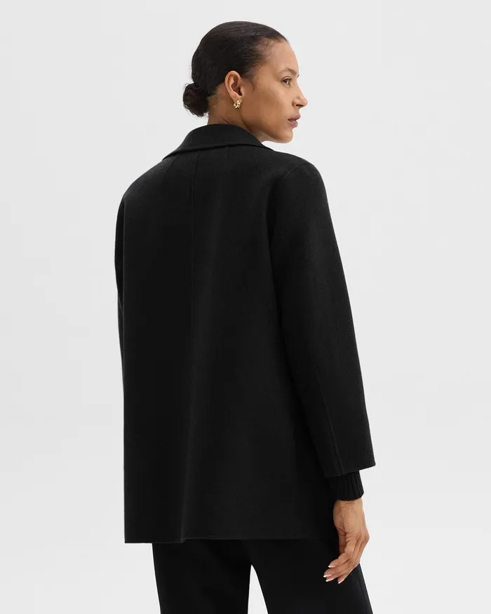 Women Outerwear Theory Clairene Jacket In DoubleFace WoolCashmere Black