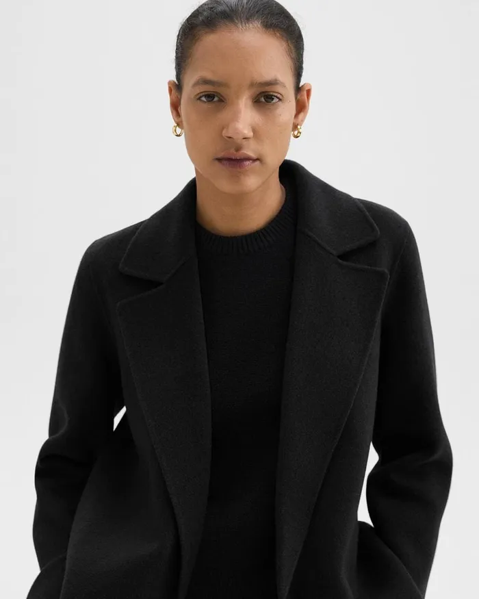 Women Outerwear Theory Clairene Jacket In DoubleFace WoolCashmere Black