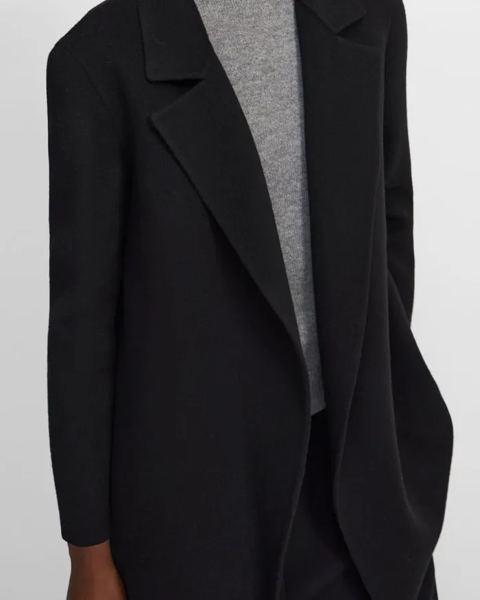 Women Outerwear Theory Clairene Jacket In DoubleFace WoolCashmere Black