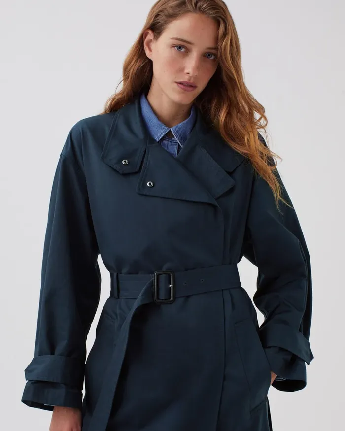 Women Oversize Trench Coat Blueberry Comptoir Des Cotonniers Coats and Jackets