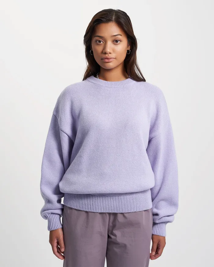 Women Oversized Merino Wool Crew 8211 Dusty Olive Knit Sweaters Colorfulstandard