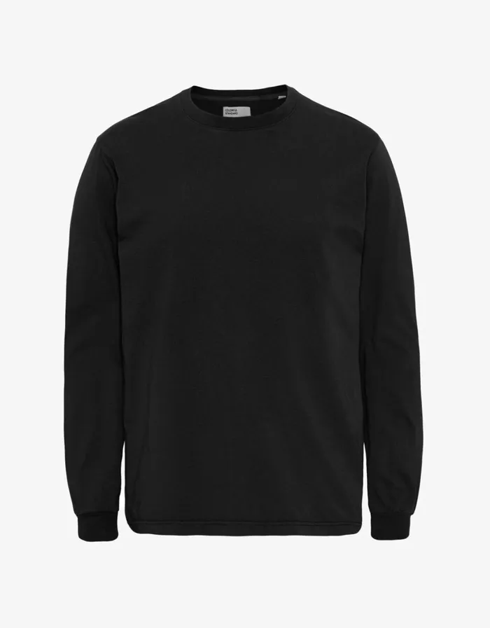 Women Oversized Organic LS TShirt Deep Black Colorful Standard TShirts