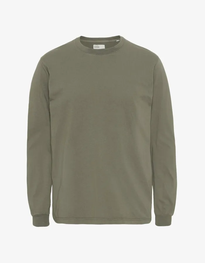 Women Oversized Organic LS TShirt Dusty Olive Colorful Standard TShirts