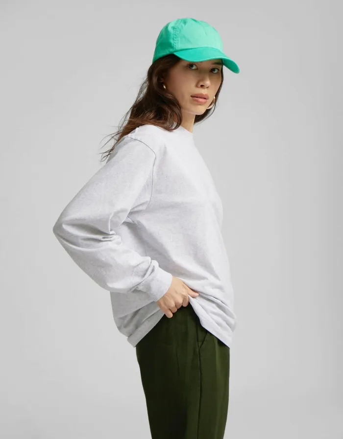 Women Oversized Organic LS TShirt Lava Grey Colorful Standard TShirts