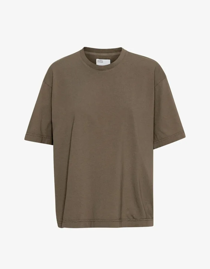 Women Oversized Organic TShirt Cedar Brown Colorful Standard TShirts