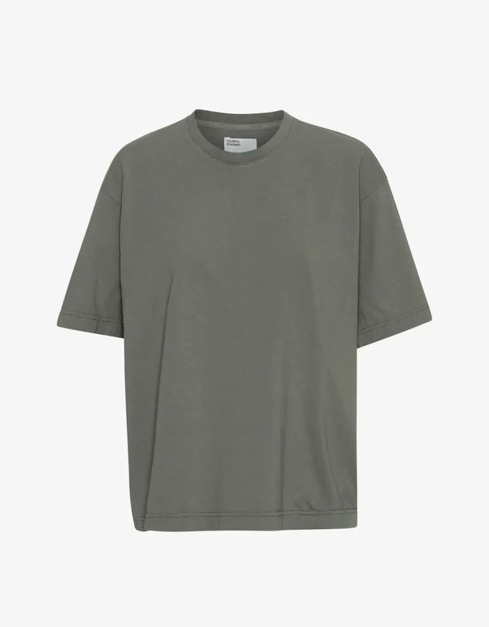 Women Oversized Organic TShirt Dusty Olive Colorful Standard TShirts