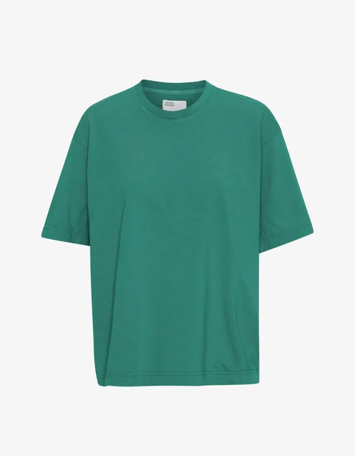Women Oversized Organic TShirt Pine Green Colorful Standard TShirts