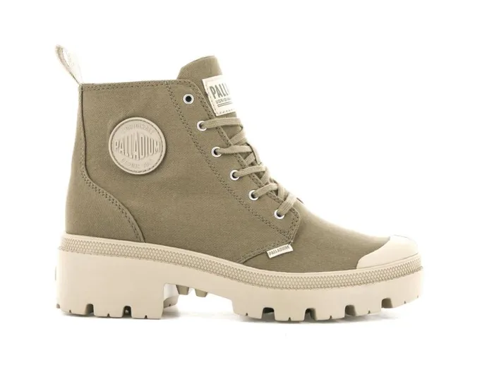 Women PALLABASE TWILL Butternut PALLADIUM Heel Boots