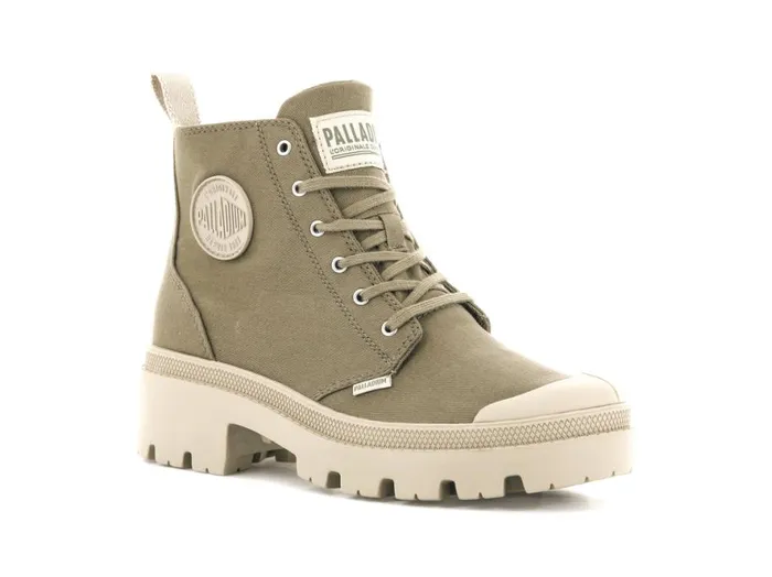 Women PALLABASE TWILL Butternut PALLADIUM Heel Boots
