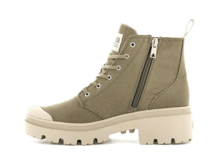 Women PALLABASE TWILL Butternut PALLADIUM Heel Boots
