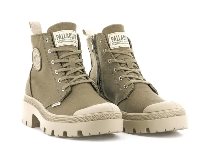 Women PALLABASE TWILL Butternut PALLADIUM Heel Boots