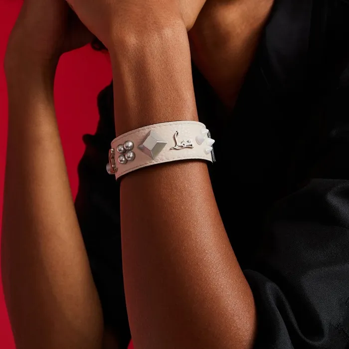 Women Paloma Bracelet 8211 Grained Calf Leather And Spikes Loubinthesky 8211 Leche Christian Louboutin Bracelets Women Paloma Bracelet 8211 Grained Calf Leather And Spikes Loubinthesky 8211 Leche Christian Louboutin Bracelets