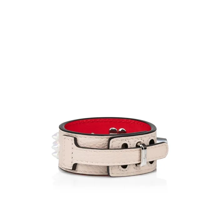 Women Paloma Bracelet 8211 Grained Calf Leather And Spikes Loubinthesky 8211 Leche Christian Louboutin Bracelets