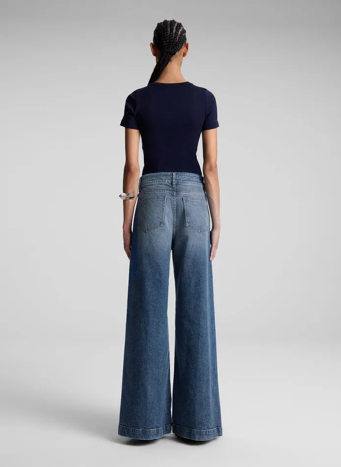 Women Paloma Cotton Rib Baby Tee Maritime Navy ALC Tees and Tanks