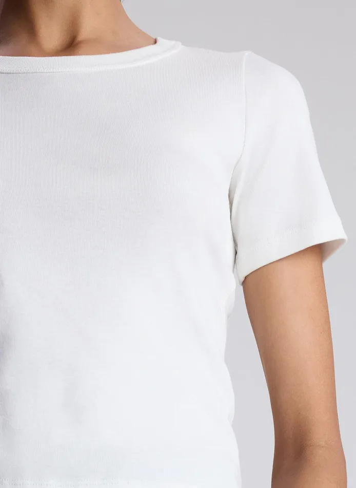 Women Paloma Cotton Rib Baby Tee White ALC Tops