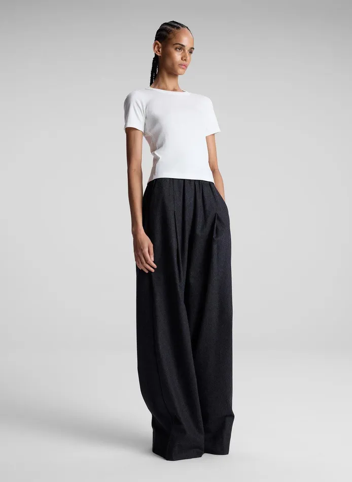 Women Paloma Cotton Rib Baby Tee White ALC Tops