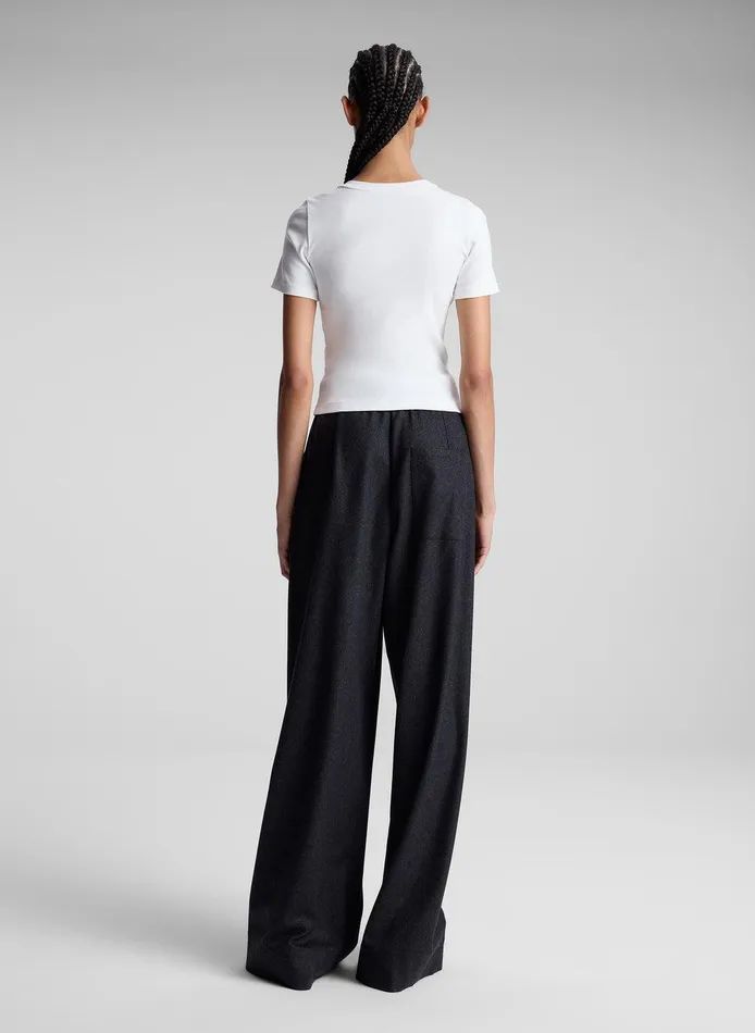 Women Paloma Cotton Rib Baby Tee White ALC Tops
