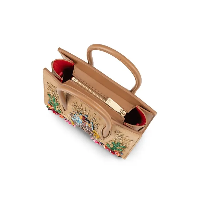 Women Paloma Mini Top Handle Bag 8211 Veau Velours Calf Leather And Lucky Embroidery 8211 Lionne Christian Louboutin Clutches and Evening Bags