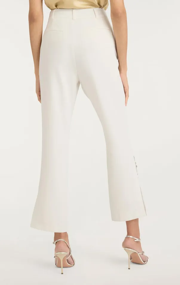 Women Pants Cinq Sept Diamond Daisies Cropped Kerry Pant Ivorysmoke