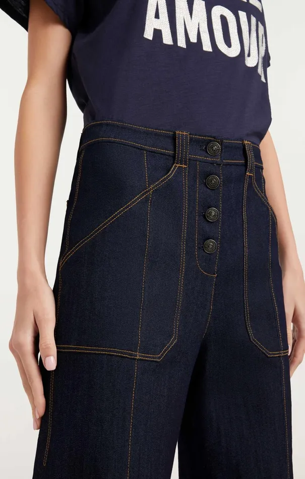 Women Pants Cinq Sept Long Benji Pant Indigo