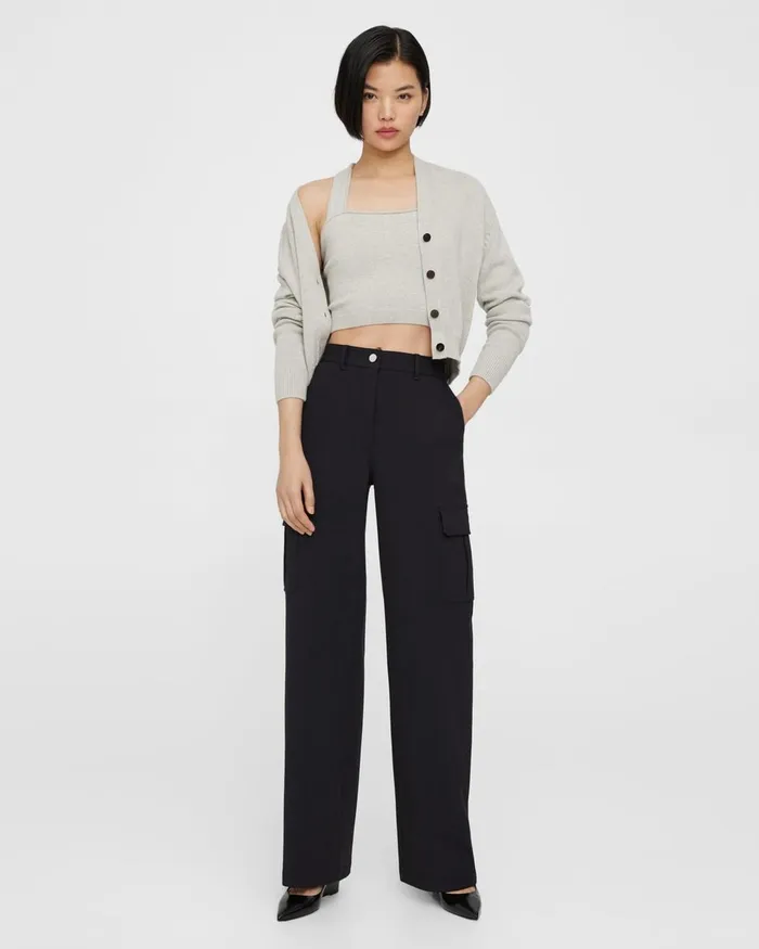 Women Pants Theory Cargo Pant In Neoteric Twill Black