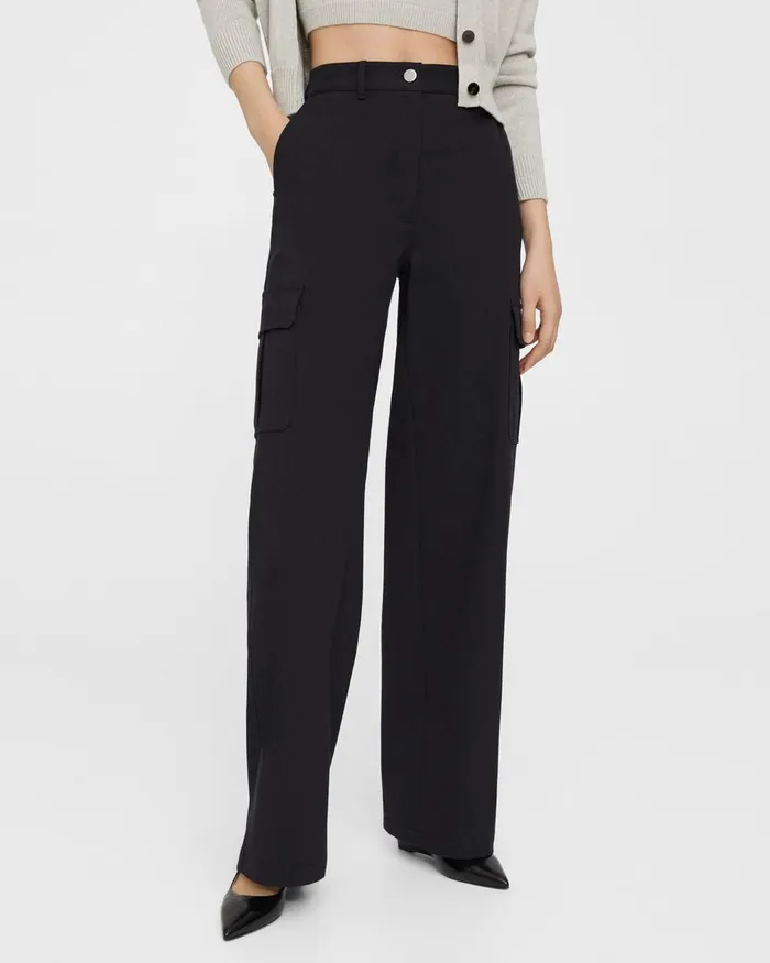 Women Pants Theory Cargo Pant In Neoteric Twill Black