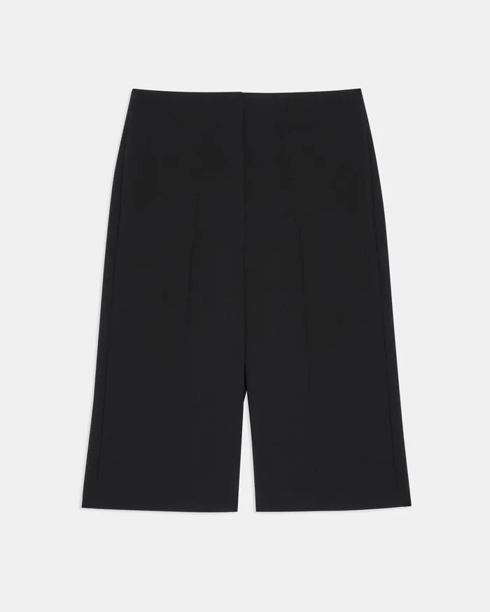 Women Pants Theory Cropped Culotte In Good Wool Black