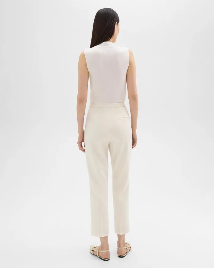 Women Pants Theory HighWaist Slim Crop Pant In Admiral Crepe Rice