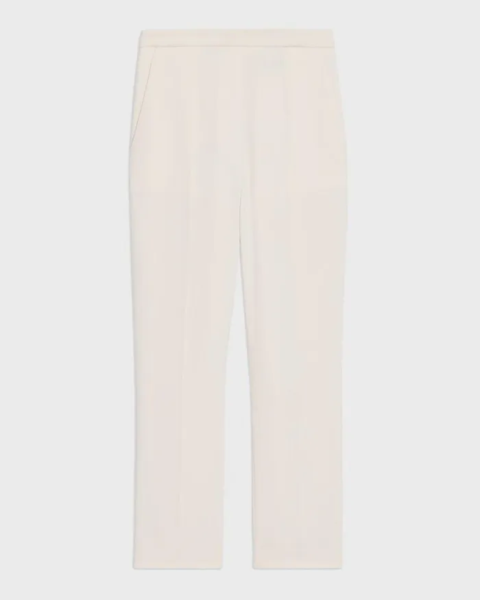 Women Pants Theory HighWaist Slim Crop Pant In Admiral Crepe Rice