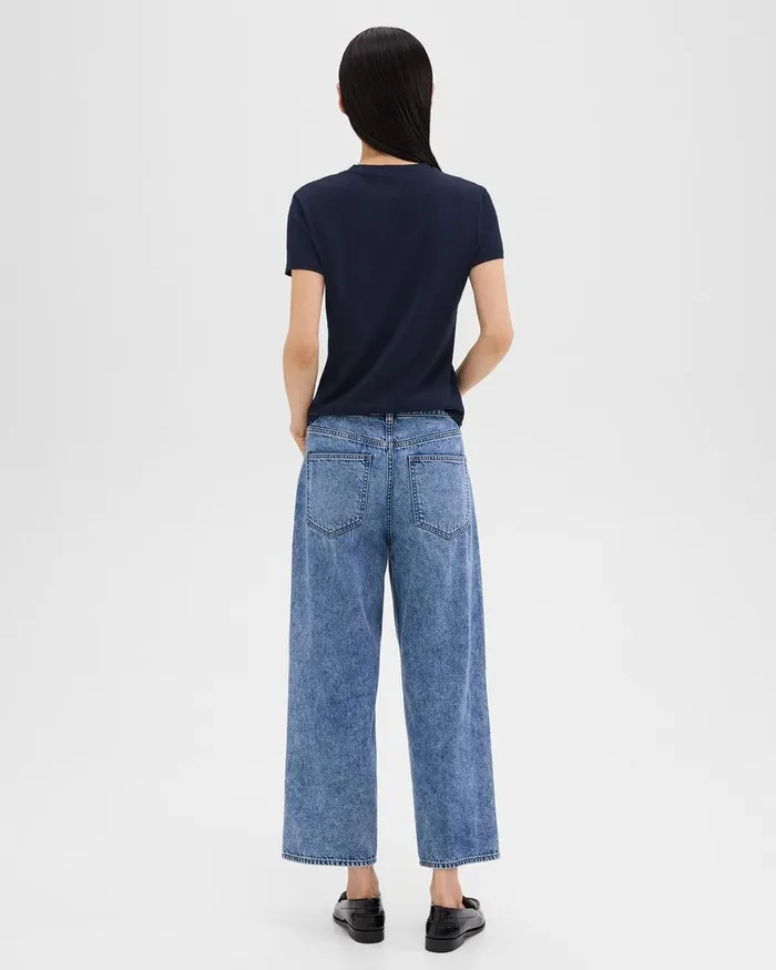 Women Pants Theory Relaxed Straight Jean In Denim Light Indigo