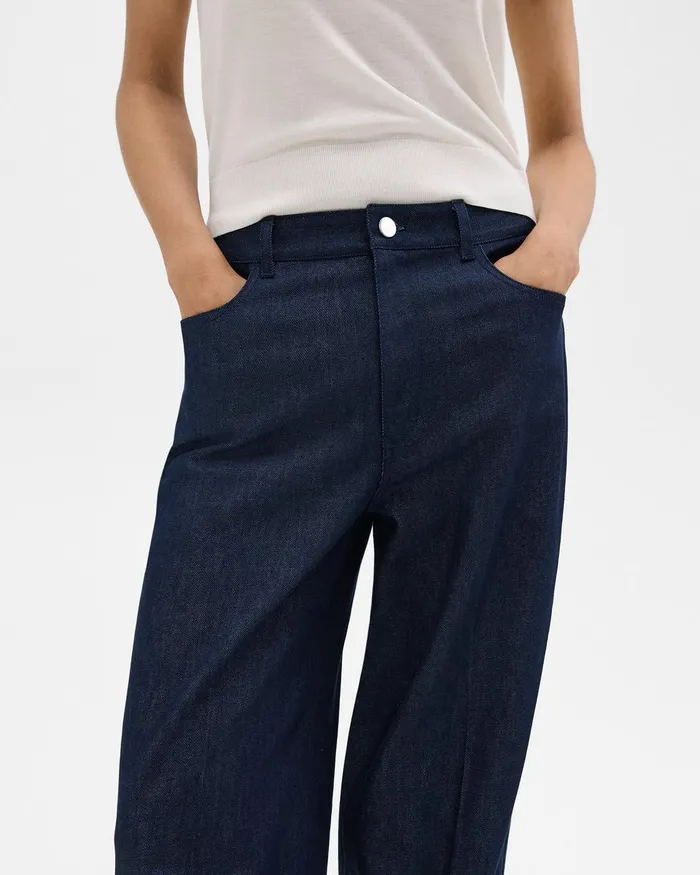 Women Pants Theory StraightLeg 5Pocket Pant In Denim Indigo